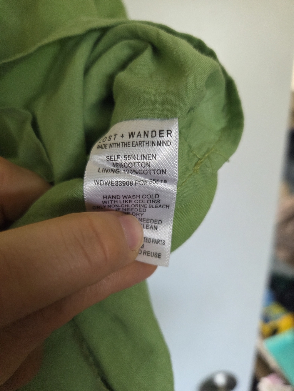 Lost + Wander Linen Strapless Green Midi Dress with Side Slit - Picture 5 of 5